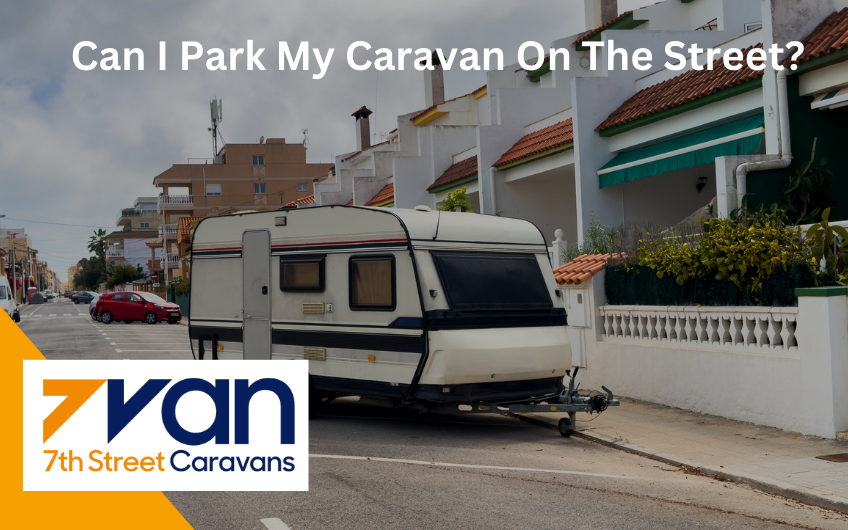 Caravan parked roadside in a suburban area