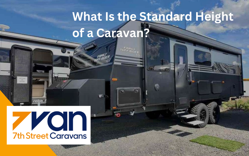 Standard caravan height example with caravan on display